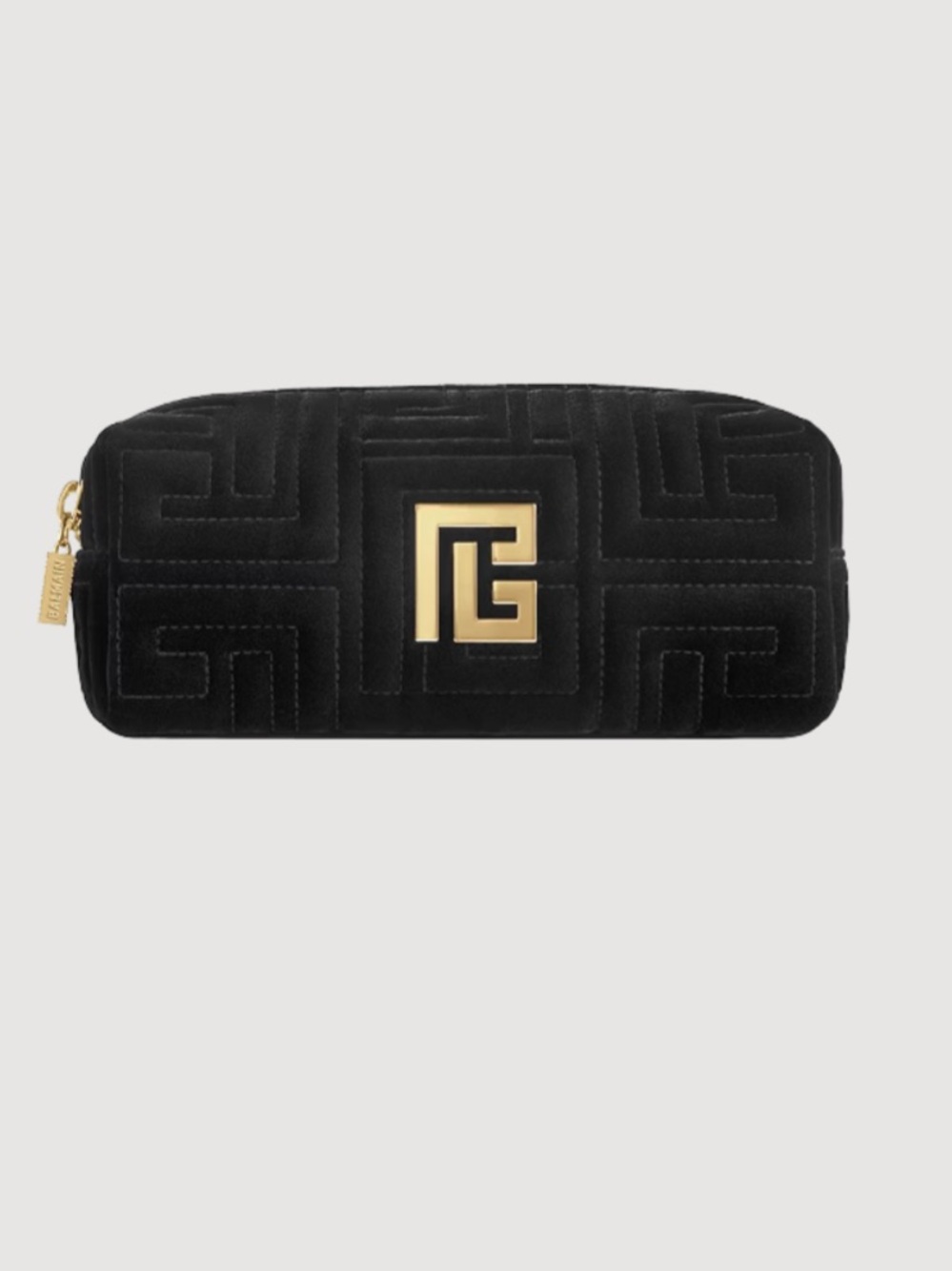 Balmain Black Velvet Pouch Gold Logo Hardware Brand New Bag/Clutch GWP
